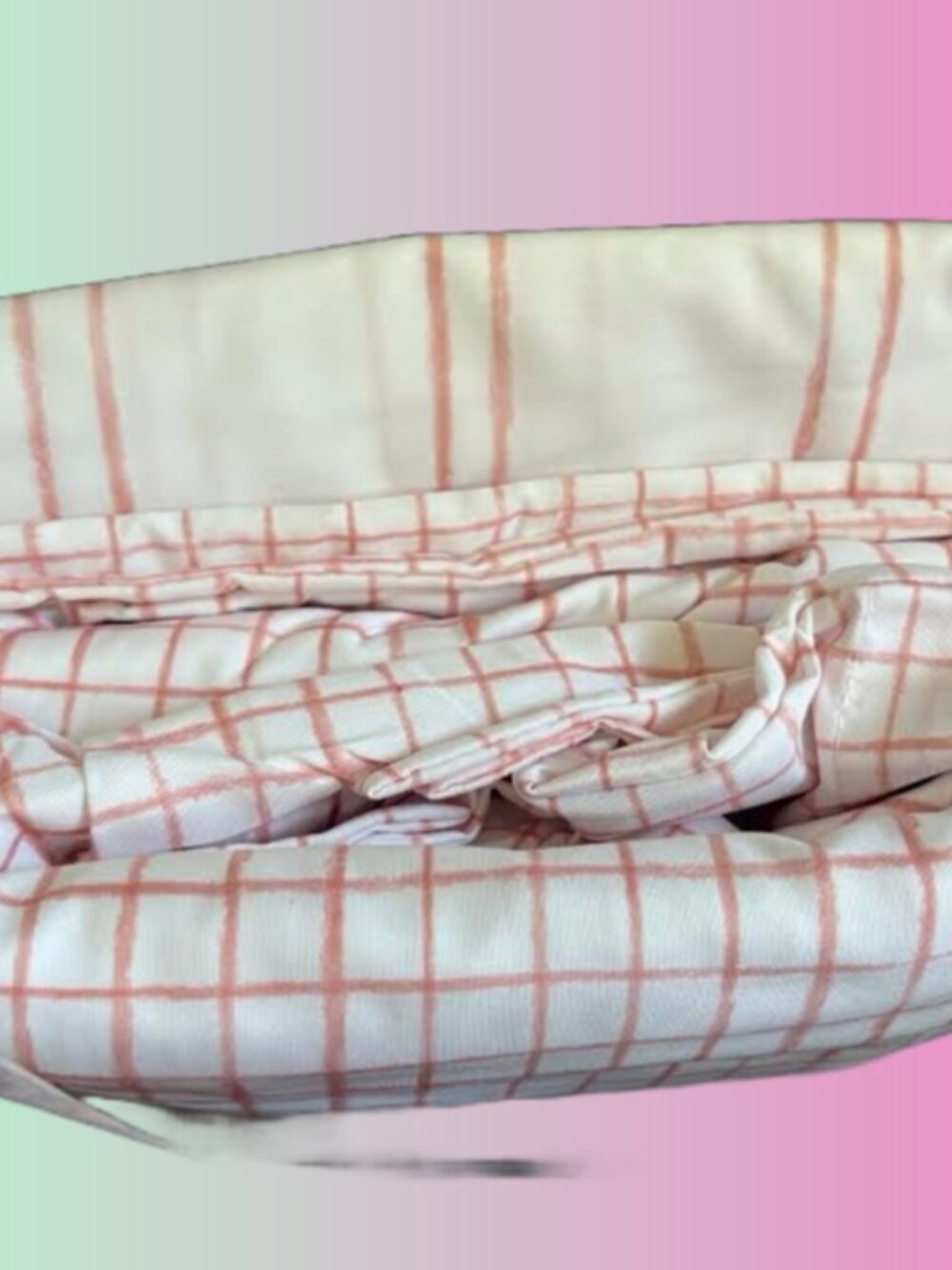 Blush Grid Cotton Sheet Set - Unbranded